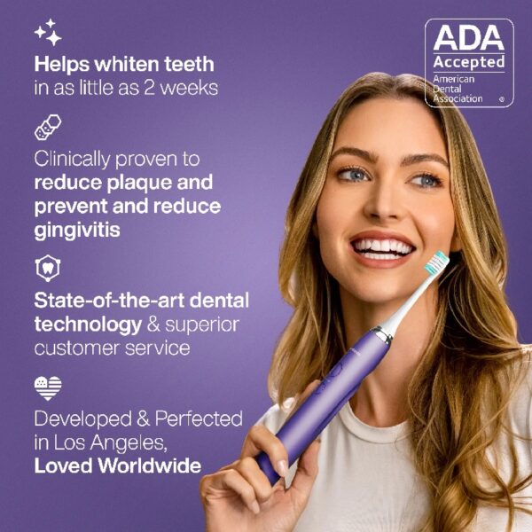 Black Series Electric Toothbrush - Rechargeable, 4 Modes, Travel Case, 8 Brush Heads