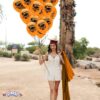 PMU Graduation Balloons 11 Inch PartyTex Premium Emerald Green with All-Over Print White Grad Caps-Confetti and Streamers Pkg/100