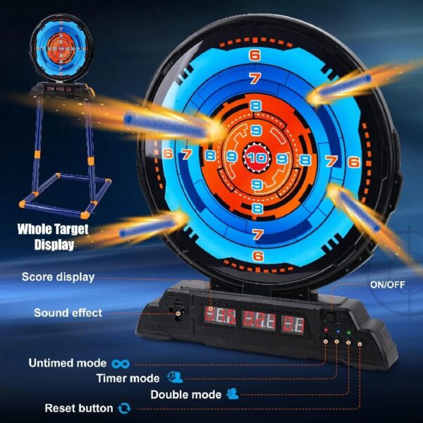 Shooting Game Toy for Kids, Digital Targets with 2 Foam Dart Blaster, Outdoor Game Toys Gifts for 5, 6, 7, 8, 9, 10+ Year Old Boys