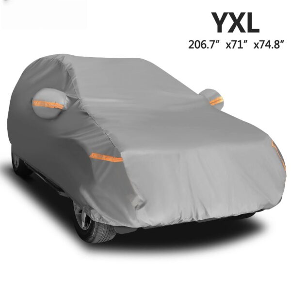 Heavy Duty Waterproof Full Car Cover All Weather Protection Outdoor Indoor Use UV Dustproof for Auto,SUV,Sedan
