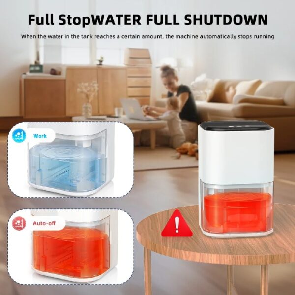 2000ml Portable Dehumidifier, Auto Defrost, Ultra Quiet for Home Large Room Bathroom Garage,Auto Power Off,LED Indicator,clearance sales,White
