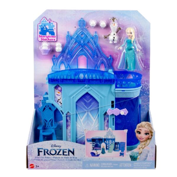Storytime Stackers Princess Elsa's Ice Palace, Doll House Playset with Small Doll