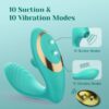 Clitoral Sucking Vibrator Massager, G Spot Stimulator with 10 Suction and Vibration Patterns, Adult Sex Toys for Women, Teal (OG Pro 2)