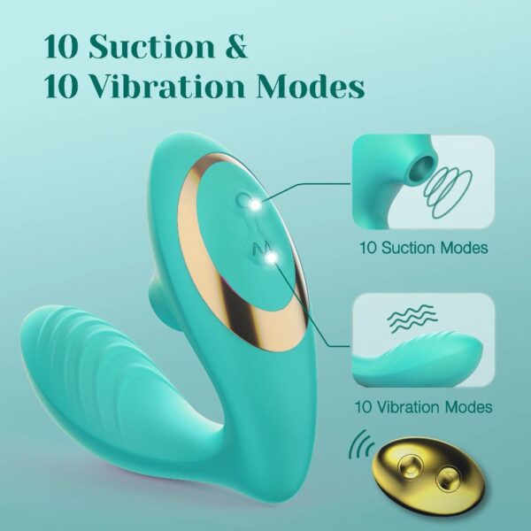 Clitoral Sucking Vibrator Massager, G Spot Stimulator with 10 Suction and Vibration Patterns, Adult Sex Toys for Women, Teal (OG Pro 2)