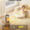Space Heaters for Inside, Portable Electric Heater for Home with Thermostat, 1-12H Timer, Eco Mode and Fan Mode, 1500W PTC Ceramic Fast Safety Energy Efficient Heater for Office Bedroom, Silver