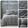 Queen Size 3-Piece All-Season Down Alternative Comforter Set Deep Black | Comforter + Pillow Cases Bedding Set | Hotel Grade Bed in a Bag by