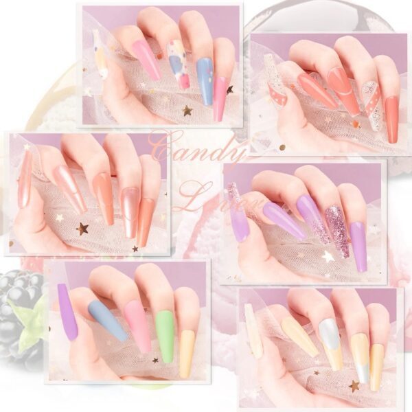 Candy Lover Gel Nail Polish Kit with UV LED Lamp, 12 Colors Cute Lady Gel Polish Starter Kit, All-in-One Quick Dry Soak Off Nail Gel Manicure Kit with DIY Tools Valentine Gift for Women