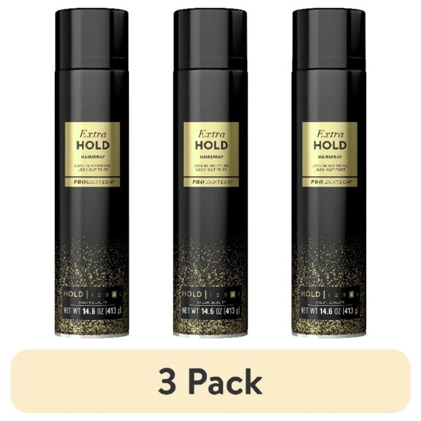 (3 pack) Extra Hold Hairspray with 24H Hold and Frizz Control, 14.6 oz