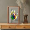 Lolynie Family Handprint Kit,Diy Craft Keepsake,Hand Print Photo Frame,Family Gifts For New Mom,New Baby,New Parents,Grandparents,Mother'S Day,Father'S Day,Adoption Day,Anniversary,1 Set