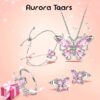 Purple Butterfly Jewelry Amethyst February Birthstone Jewelry Set Fine Necklace/Earrings 925 Sterling Silver Women Birthday Mother's Day Gifts