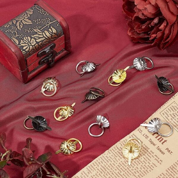 1box 100pcs 5 colors Metal Brad Fasteners with Pull Rings Mini Brad Paper Fasteners Crafts Decoration Accessories for Drawer