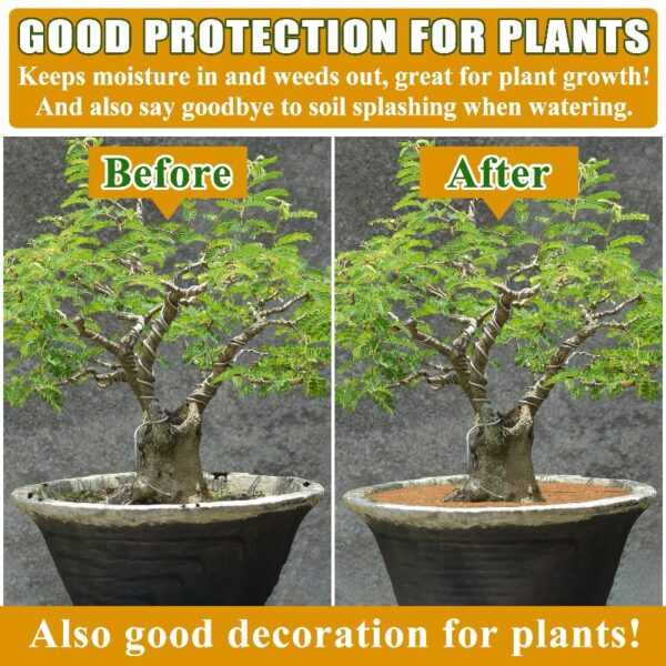 3 Pcs Coconut Fiber Mulch Ring, 30 Inch Coco Coir Tree Ring Mulch Mat, 100% Natural Tree Protector Mat Plant Cover Ring Coconut Coir Discs Tree Mats Mulch Rings for Indoor Outdoor Trees Plants