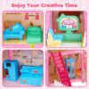 Girls Dollhouse with Slide, Pink, 16.7''