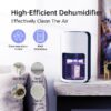 1200ml Ultra Quiet Dehumidifier with Automatic Defrosting for Home, 480 Sq ft