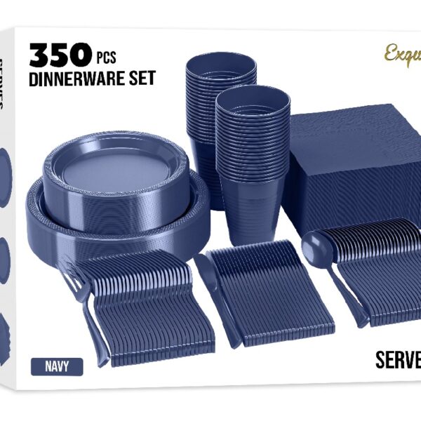 Exquisite 350 Piece Easter Plastic Disposable Party Plates & Dinnerware Combo Set