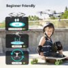 F10-1080P Wifi FPV Drone with 1080P HD Camera, Headless Mode/3D Flips, RC Quadcopter for Beginners Silver white