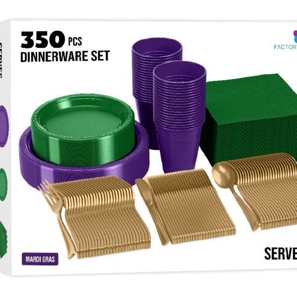 Exquisite 350 Piece Easter Plastic Disposable Party Plates & Dinnerware Combo Set