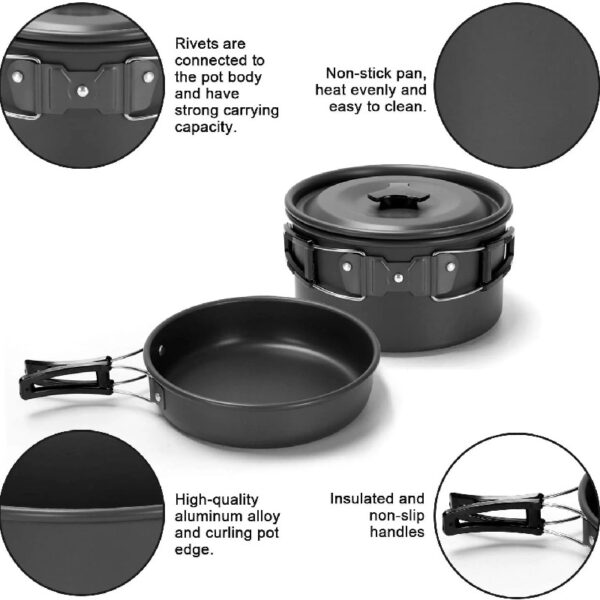 16 Piece Aluminum Camping Mess Kit