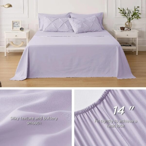 Dorm Bedding Twin Comforter Set - 5 Pieces Pintuck Bed in A Bag with Comforters, Sheets, Pillowcases & Shams