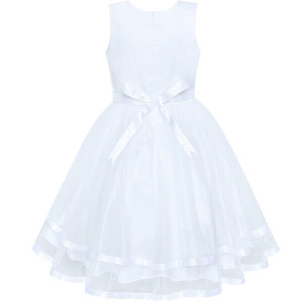 Flower Girls Dress Blue Belted Wedding Party Bridesmaid 12