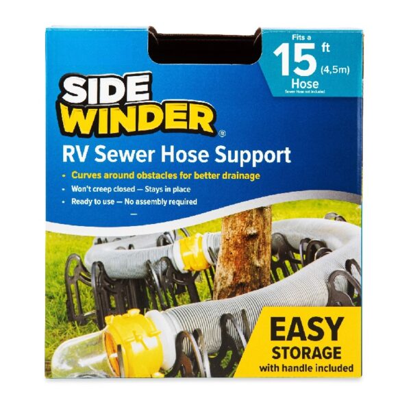 Sidewinder Camper RV Sewer Hose Support - Plastic, Multicolor, 15-Foot (43041)