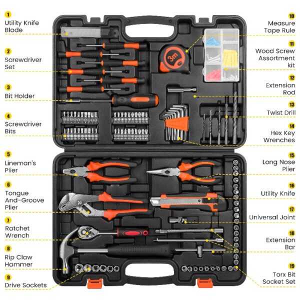 171 Piece Socket Wrench Auto Repair Tool Combination Package 1/4