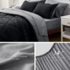 Light Purple Queen Comforter Set - 7 Pieces Reversible Queen Bed in a Bag, Queen Bed Set Light Purple and Grey with Comforters, Sheets, Pillowcases & Shams