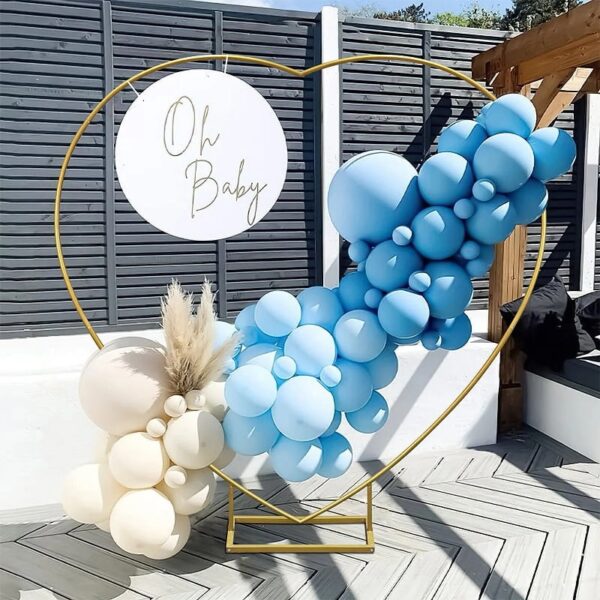Heart Shape Wedding Arches for Ceremony,6.7ft Gold Arch Backdrop Stand,Metal Heart Shape Balloon Arch Frame with Base for Wedding Birthday Party Decor