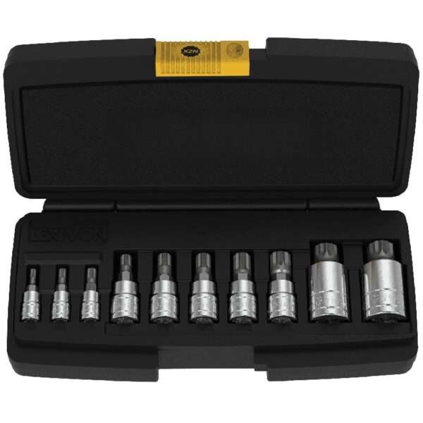 Xzn Triple Square Spline Bit Socket Set, Premium S2 Alloy Steel , 10-Piece European Style M4 - M18 Set , Enhanced Storage Case (Lx-145)