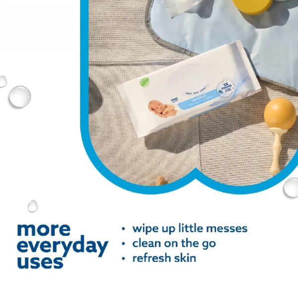 Sensitive+ Newborn & Baby Wipes, 3-In-1 Cleans, Cares, Protects, 99.9% Water, Unscented & Hypoallergenic, 9 Packs (540 Wipes)