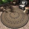 Outdoor Rug 6'x9' Waterproof Patio Rug Reversible Indoor Outdoor Rug Lightweight Plastic Straw Rug for RV Camping Deck Balcony Boho Porch Decor Dark Grey and White