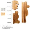 Set of 3 Live Edge Wooden Floating Shelves, Farmhouse Vintage Wall Shelf Display Decor for Living Room, Bathroom, Bedroom, Brown