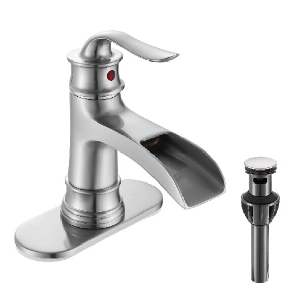 Kede Waterfall Faucet Bathroom Faucet Single Handle One Hole Oil Rubbed Bronze Finish Large Spout Lavatory Faucets (ORB2)