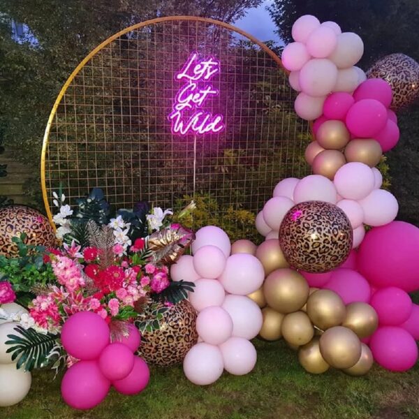 135pcs Pink 3D Leopard Aluminium Foil Balloons Pink leopard latex balloon kid birthday party decor Gender disclosure baby shower (135pcs,Other)