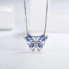 Purple Butterfly Jewelry Amethyst February Birthstone Jewelry Set Fine Necklace/Earrings 925 Sterling Silver Women Birthday Mother's Day Gifts