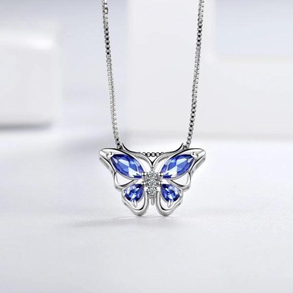 Purple Butterfly Jewelry Amethyst February Birthstone Jewelry Set Fine Necklace/Earrings 925 Sterling Silver Women Birthday Mother's Day Gifts