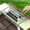 Stainless Steel Portable BBQ Grill,Outdoor Cooking Equipment,Compact Foldable Barbecue Grill for Camping,Picnics,Backyard,for 3-6 People,Lightweight and Durable,Insulated Handles