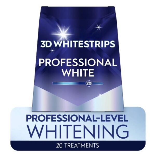 3D Whitestrips Professional White At-home Teeth Whitening Kit, 20 Treatments,20 Levels Whiter