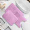 Nestl Set of 3 Absorbent Memory Foam Bath Mat Bathroom Rugs, Gray, Large 20