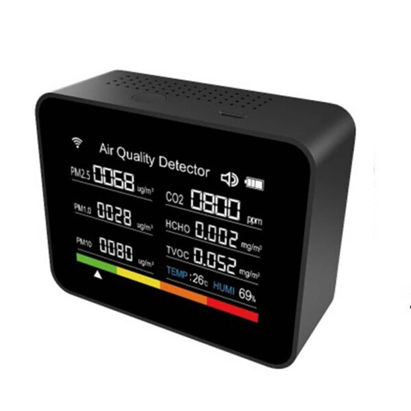 13 in 1 Air Quality Monitor Meter Temperature&Humidity Tester TVOC PM2.5 black