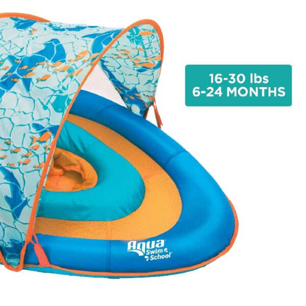 Aqua  Grow-with-Me BabyBoat Pool Float for Infants 6-24 Months, Blue Shark
