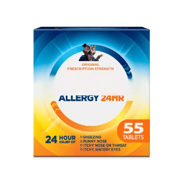 24 Hour Allergy Relief Medicine, Original Prescription Strength Antihistamine, Levocetirizine Dihydrochloride Tablets 5 mg, 55 Count