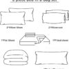 8 PCS Modern Comforter Set with Sheets All Season Bed in a Bag, Black, Queen Size