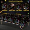 SKYSONIC 241 PCS Glow Neon Party Supplies Set Including Neon Glow Tableware, Neon Balloons, Glow in The Dark Birthday Banner, Hanging Stars, and Cake Toppers for Party Decoration Serving 20 (Glow