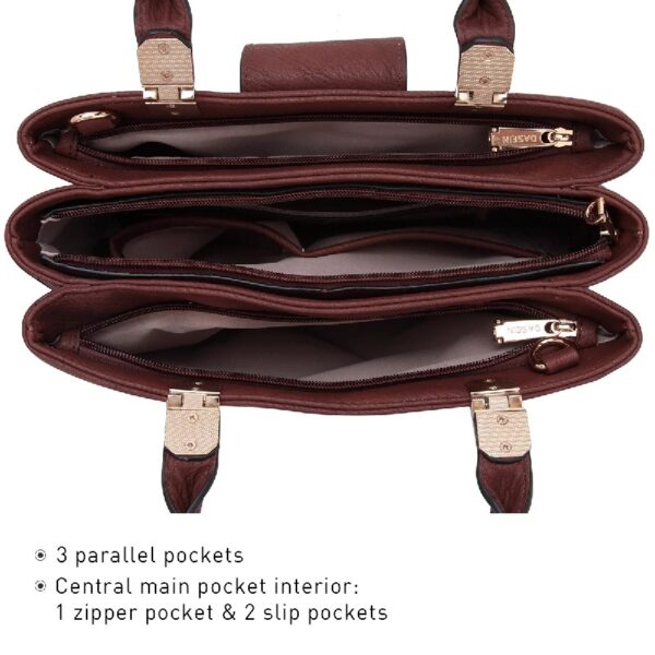 Women Satchel Handbags Top Handle Purse Medium Tote Bag Vegan Leather Shoulder Bag