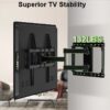 Full Motion TV Wall Mount for 47-90 inch TVs Swivels Tilts Extension Rotation Holds up to 132lbs Max VESA 600x400mm, Fit 16