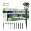 10 Pack Solar Lights Outdoor Decorative, Solar Pathway Lights Outdoor, Solar Powered Garden Yard Lights for Walkway Sidewalk Driveway. (Brown, Cool White)