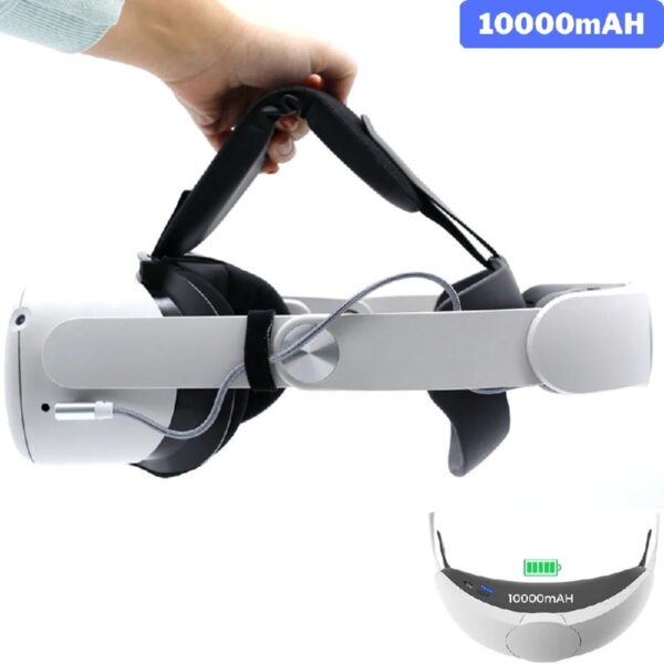 Elite Strap Battery 10000mAH for Meta Quest 2 Extend 8hrs Playtime, Replacement for Elite Head Strap