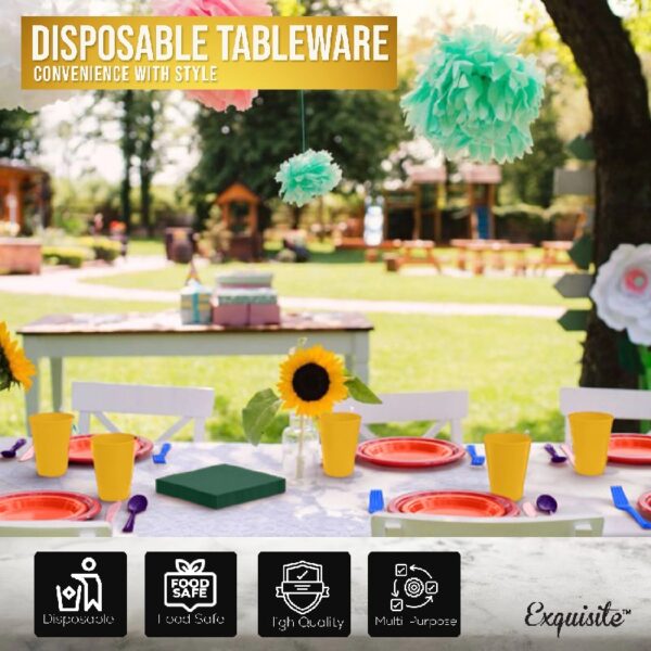 Exquisite 350 Piece Easter Plastic Disposable Party Plates & Dinnerware Combo Set