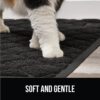 GRIP Cat Litter Box Mat, 35x23, Water Resistant Kitty Litter Trapping Mat, Textured Backing, Easy to Clean, Less Waste and Clean Floors, Kitten Supplies for Indoor Cats, Soft on Paws, Gray